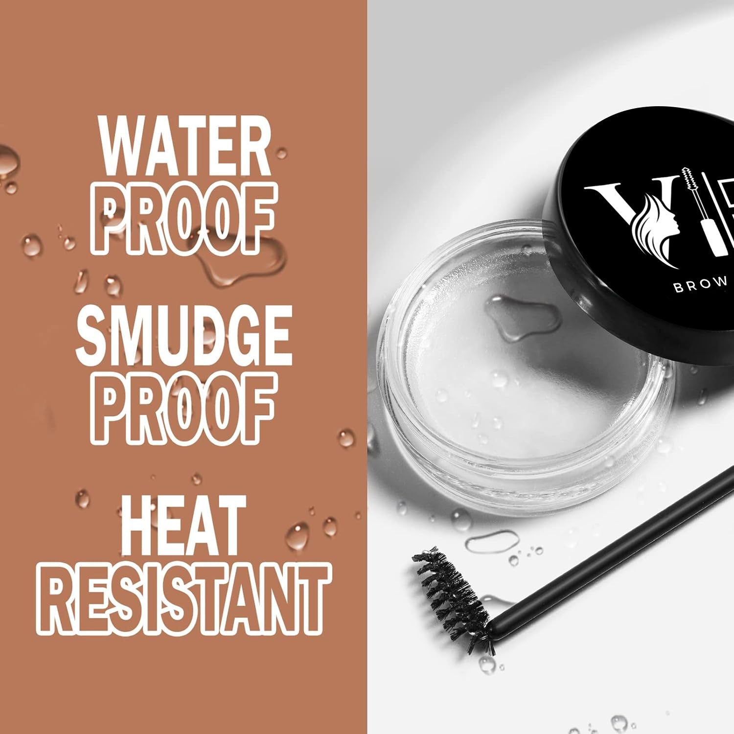 VB Brow Gel , Clear Eyebrow Shaping Wax For Holding Brows In Place, Brow Gel Eyebrow Soap Kit Water Resistance Long Lasting Brow Soap, Eyebrow Styling Soap Gel Brows Shaping Cream for Smudge Proof & Natural Looking Eyebrows Makeup Smooth