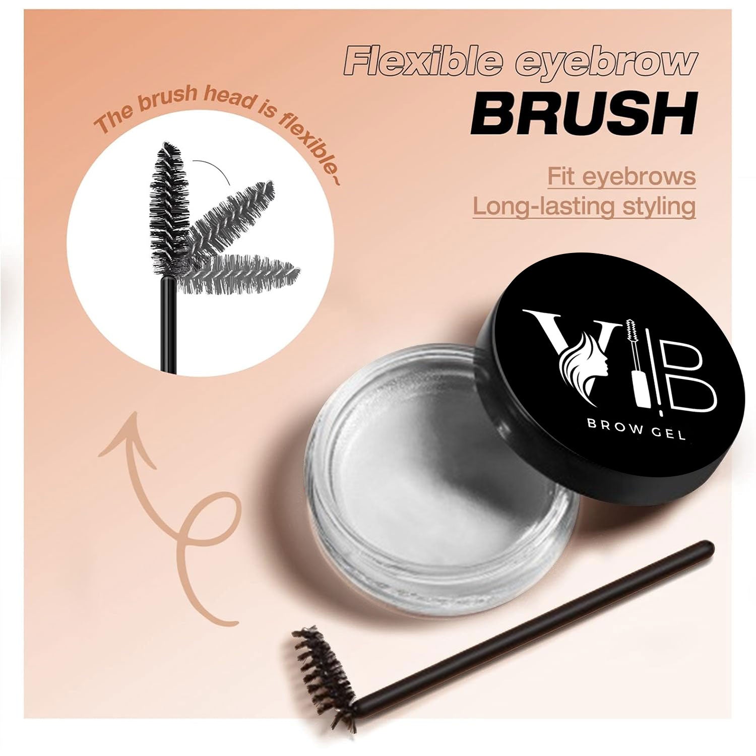 VB Brow Gel , Clear Eyebrow Shaping Wax For Holding Brows In Place, Brow Gel Eyebrow Soap Kit Water Resistance Long Lasting Brow Soap, Eyebrow Styling Soap Gel Brows Shaping Cream for Smudge Proof & Natural Looking Eyebrows Makeup Smooth