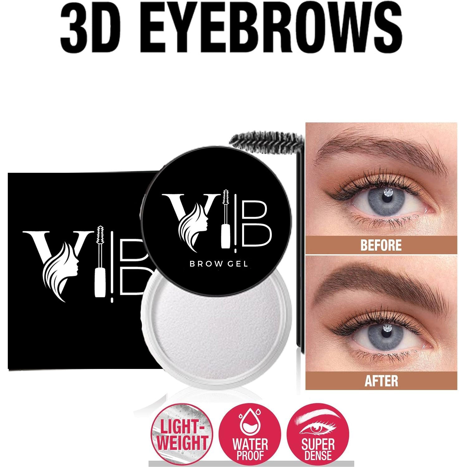 VB Brow Gel , Clear Eyebrow Shaping Wax For Holding Brows In Place, Brow Gel Eyebrow Soap Kit Water Resistance Long Lasting Brow Soap, Eyebrow Styling Soap Gel Brows Shaping Cream for Smudge Proof & Natural Looking Eyebrows Makeup Smooth