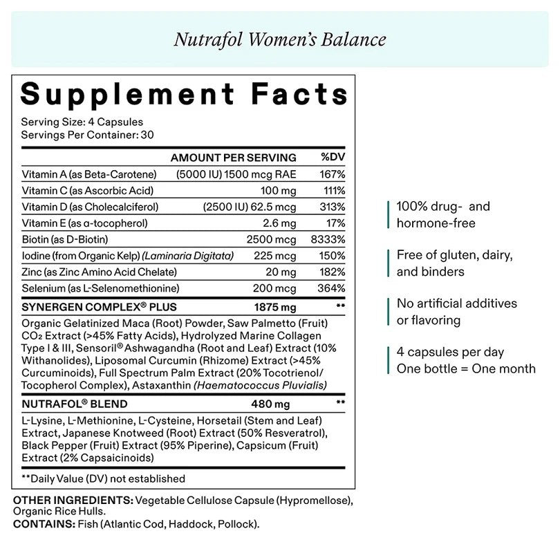 Nutrafol Women's Balance Hair Growth 120 Caps