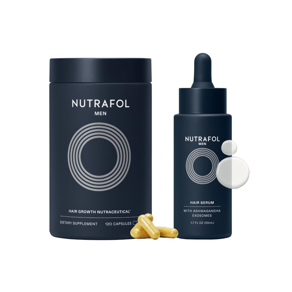 Nutrafol Men's Hair Serum, Clinically Tested to Support Visibly Thicker Hair and Scalp Coverage, Lightweight and Non-Greasy, for Daily Use - 30mL, 1 Bottle