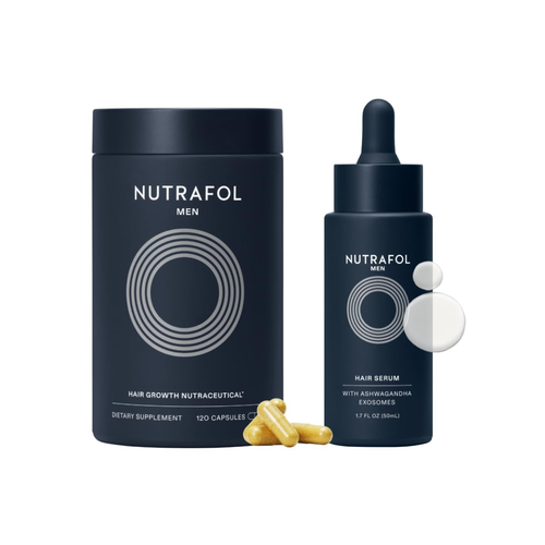 Nutrafol Men's Hair Serum, Clinically Tested to Support Visibly Thicker Hair and Scalp Coverage, Lightweight and Non-Greasy, for Daily Use - 30mL, 1 Bottle